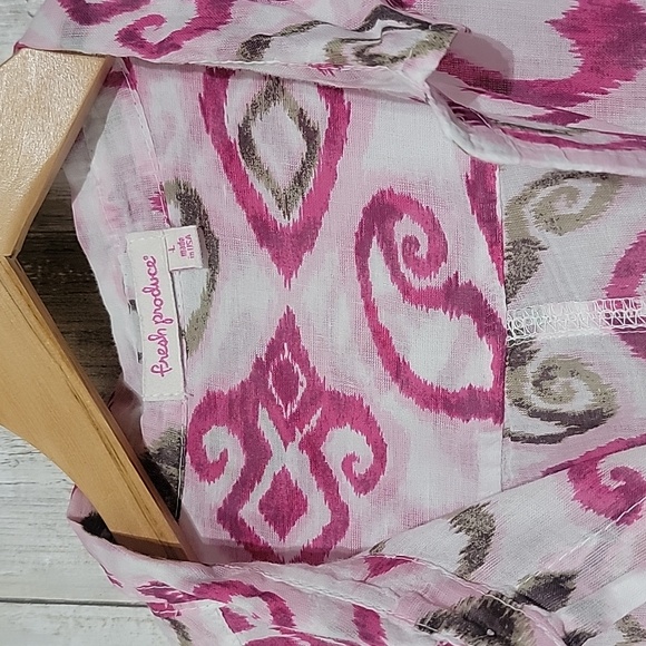 Fresh Produce Pink Patterned Women's Top Size Large - Picture 2 of 5